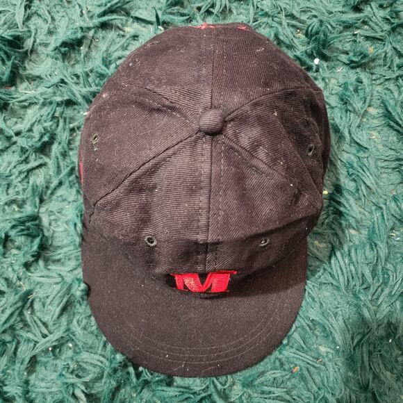 Vintage Marlboro Adventure Team Hat Black Red M Logo Vanguard Strapback Cap - Picture 3 of 7